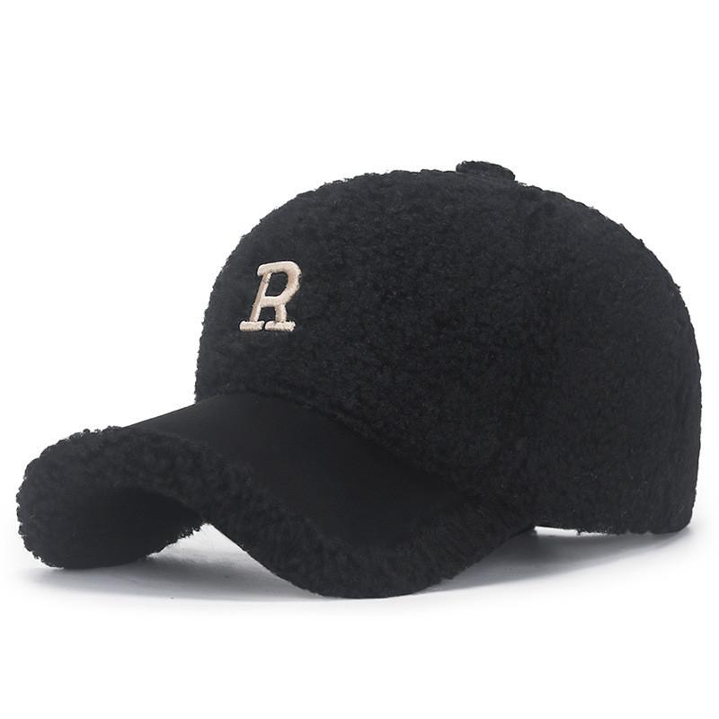 Teddy Fleece Winter Baseball Cap With Curved Brim And Adjustable Strap For Womens Streetwear