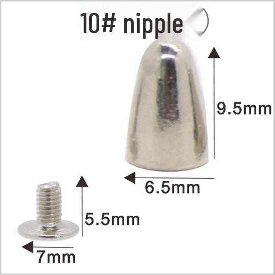 Punk Spike Alloy Bullet Rivet Horn Cone with Base Screw for Apparel, Bags, Shoes