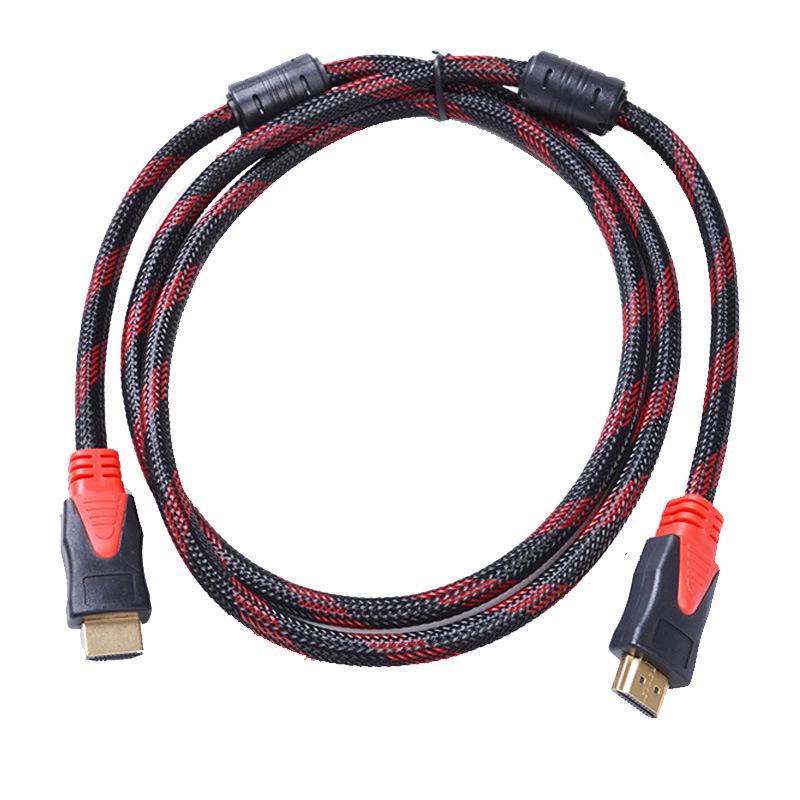 HDMI Kablosu 1080P, Kırmızı/Siyah, Full HD 1.4, Bakır, TV'den PC'ye Bağlantı