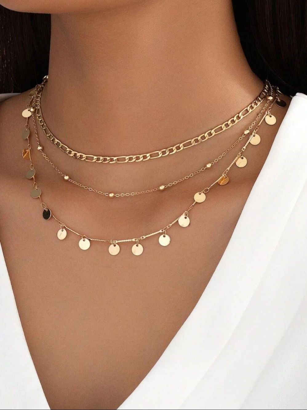 

Punk Heavy Metal Cuban Chain Necklace for Women Multilayer Chunky Thick Link Choker Grunge Zircon Steampunk Men Accessories New