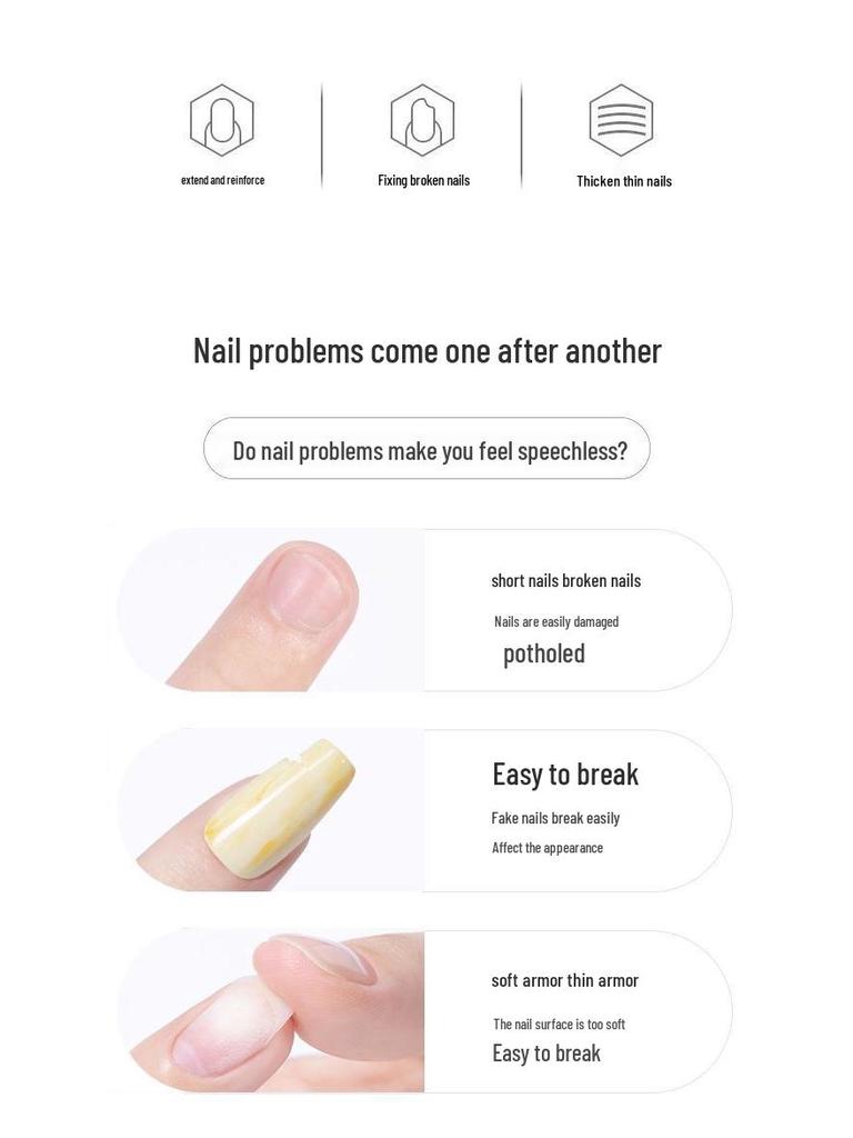 3-in-1 Builder Gel Nail Kit: UV Gel Extension, Base Coat & Sealer