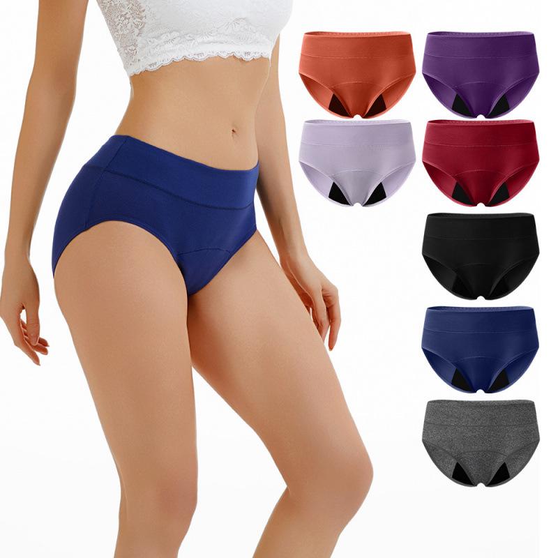 Mid-Waist Plus Size Breathable Period Panties with Absorbent Crotch