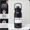 German-Style Large-Capacity Thermos Cup for Women, High Aesthetic Value, 316 Stainless Steel Straw Water Bottle, Large Capacity for Men and Women