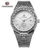 FORSINING Original Designer Luxury Man Vintage Watch Date Automatic Movement Mechanical Clock Stainless Steel Skeleton Military