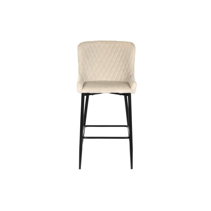 Tabouret - Rombo - Beige - Métal - Polyester - 58,5 x 48,5 x 96,5 cm