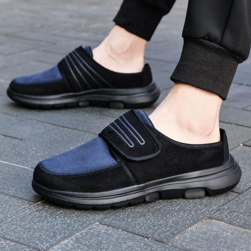 Erkek Günlük Ayakkabılar peluş Kış Sıcak Peluş Unisex Kadın Ayakkabıları Kumaş Yürüyüş Yarım Terlik İç Mekan Dış Mekan erkek ayakkabıları