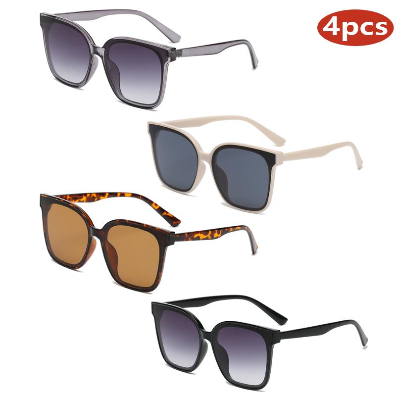 4pcs New Luxury Sunglasses Women High Quality Oversize Sports Sunglasses Women Classic Square Shades Glasses Women Men UV400