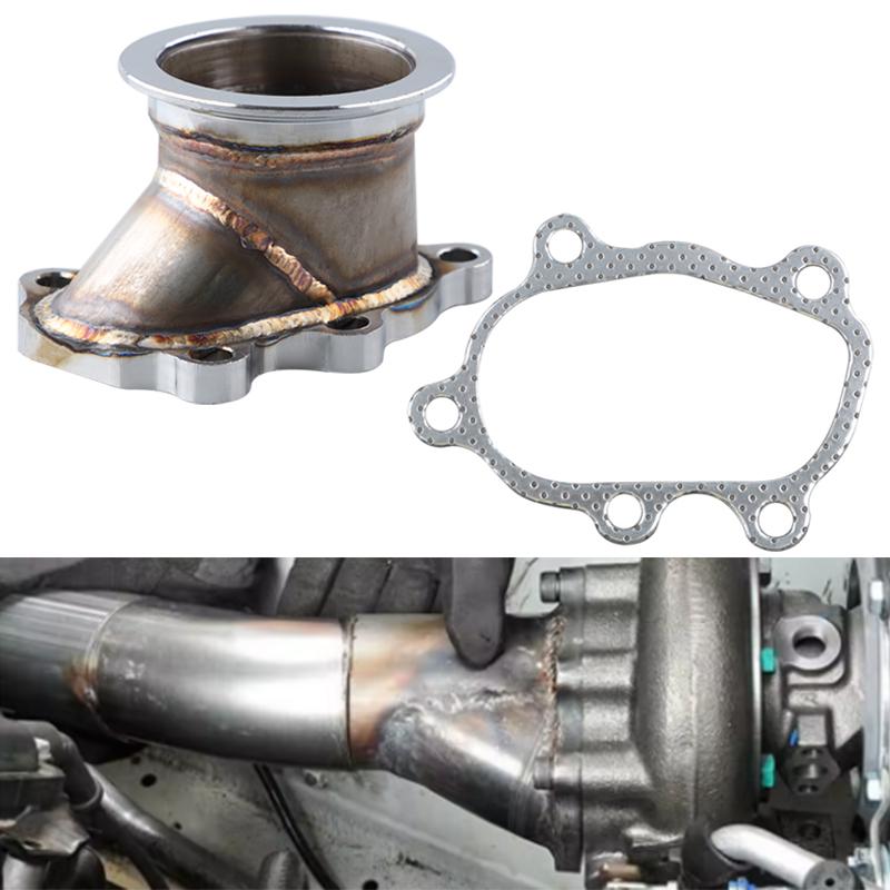 Stainless Steel Turbocharger Turbo Down Pipe 5 Bolt To 2.5"/ 63mm V Band Flange Adapter For GT25 GT28 T25 T28