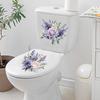 Elegant Purple Hyacinth Flowers Toilet and Wall Sticker Set Waterproof Self-Adhesive Removable Decal for Bathroom WC Home Decor