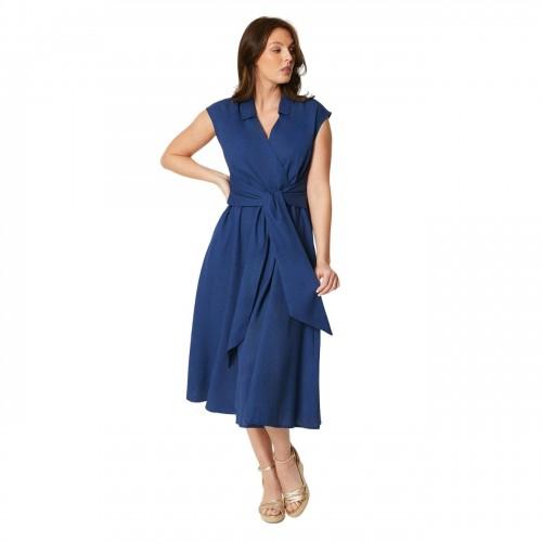 Principles Abito midi in misto lino con cintura da donna/signora 14 UK chartreuse