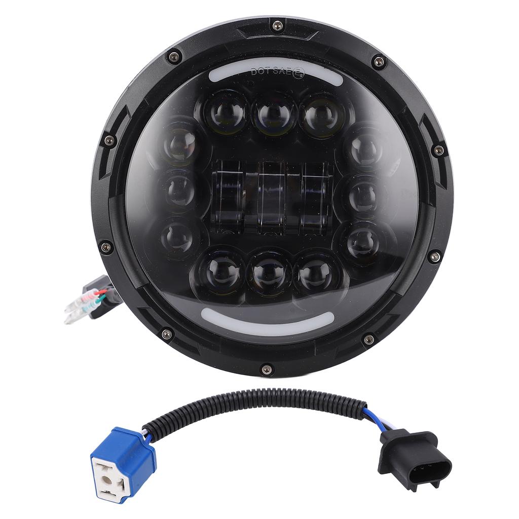 7in 12 LEDs Motorcycle Headlight 6500K?7000K 4400LM IP67 Protection Replacement for Wrangler