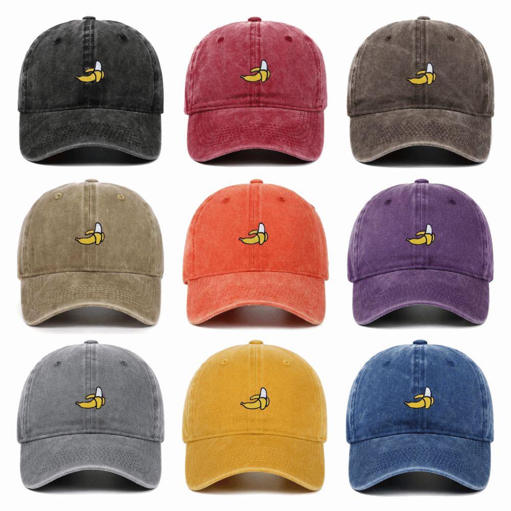 Adjustable Baseball Hat Banana Embroidered Sun Protection Hat Fashion Duck Tongue Hat Outdoor