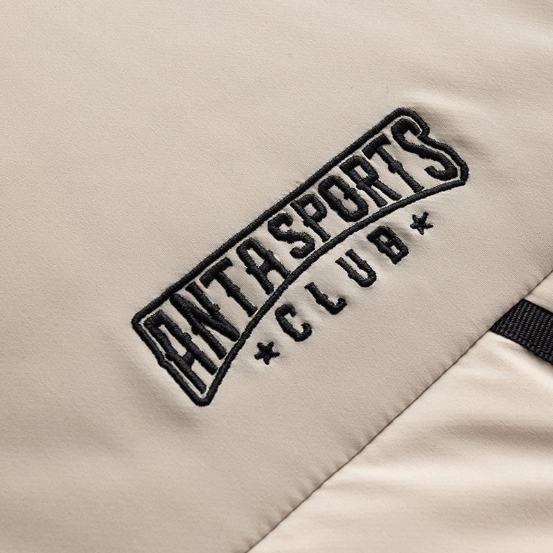 Anta Lifestyle Series Sports Retro Water-Resistant Windproof Solid Fog Gray Long Down Jacket Men Outerwear 152618904-1