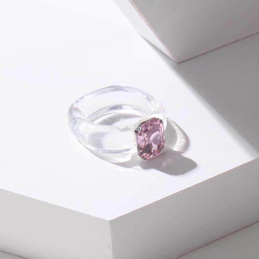High-End Geometric Freshwater Pearl & Resin Ring - Light Luxury Style for Women