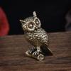 Brass Solid Owl Ornament Creative Home Decoration Copper Carving Handicraft Tea Pet