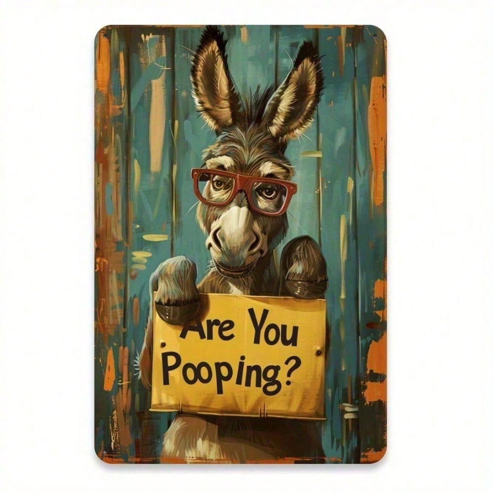 

TIN CASA Funny Donkey Bathroom Metal Tin Sign Vintage Retro Wall Art Decor for Home Bar Cafe Garage Bathroom Rustic Man Cave Hum різнокольоровий