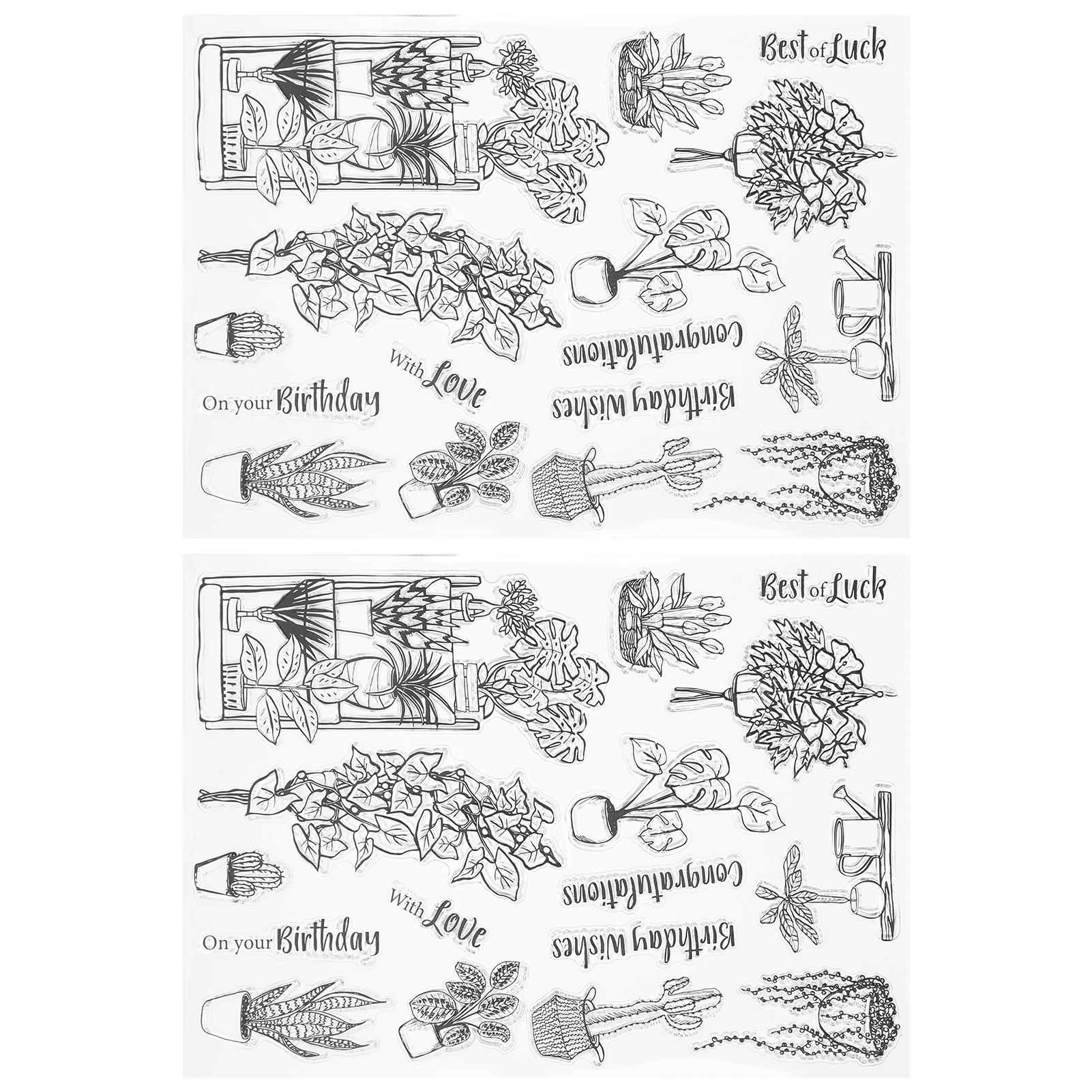 

2Set Vase Pattern Transparent Stamp Crafts for DIY Scrapbook Photo Album Card Decoration