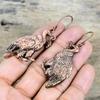 Multi tourmaline rough earring electroformed copper earring peacock earrings gemstone jewelry anniversary gift drop earring handmade jewelry