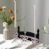 Exquisite Romantic Bow Candle Holder INS Transparent Glass Candles Stand Elegant Unique Long Candle Candlestick Photo Props