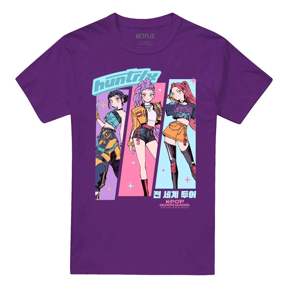 

Kpop Demon Hunters Huntrix Anime Sketch Unisex 100% Cotton T-shirt Mens Tees Top S-3XL, Purple 4XL