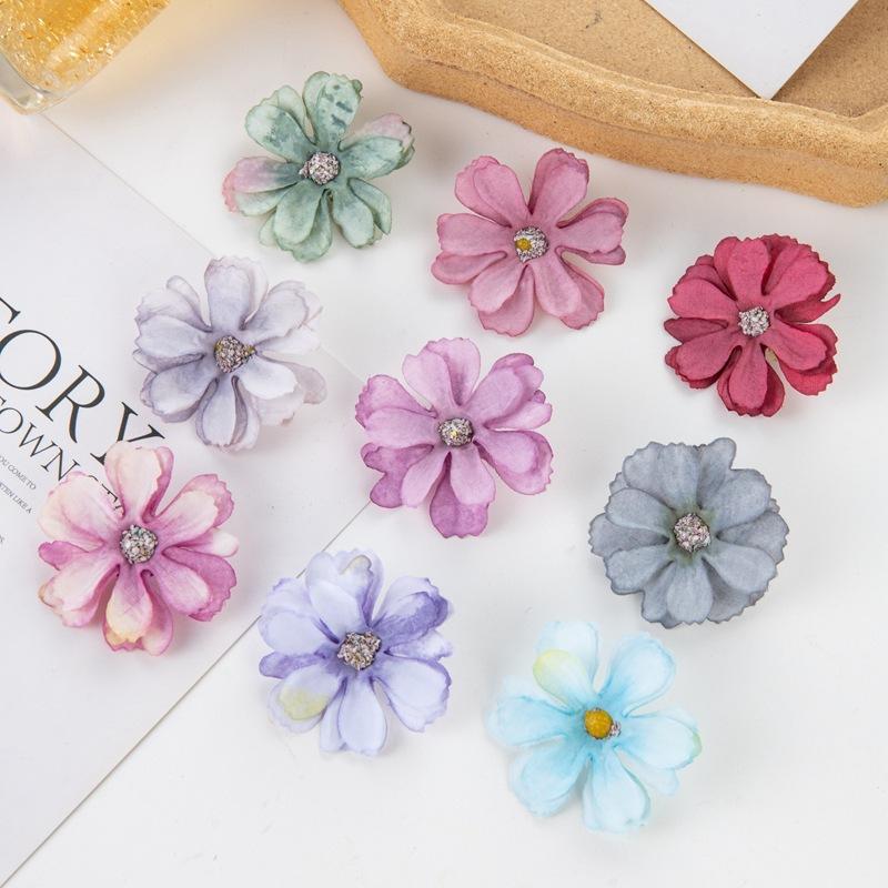 Simulation Star Language Flowers Diameter About 4.5cm Daisy Ethnic Headdress DIY Handmade Gift Box Candy Box Decorative Flowers Elegance Fake Flowers
