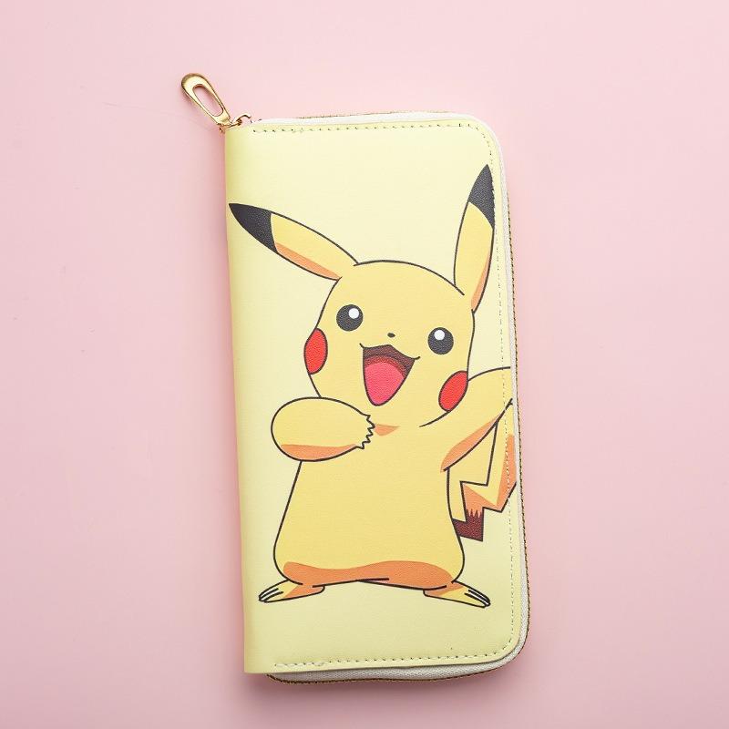 New Children's Wallet Medium and Long Zipper Clutch Bag Cartoon Style Fashion Pu Leather Student Wallet Change Bag