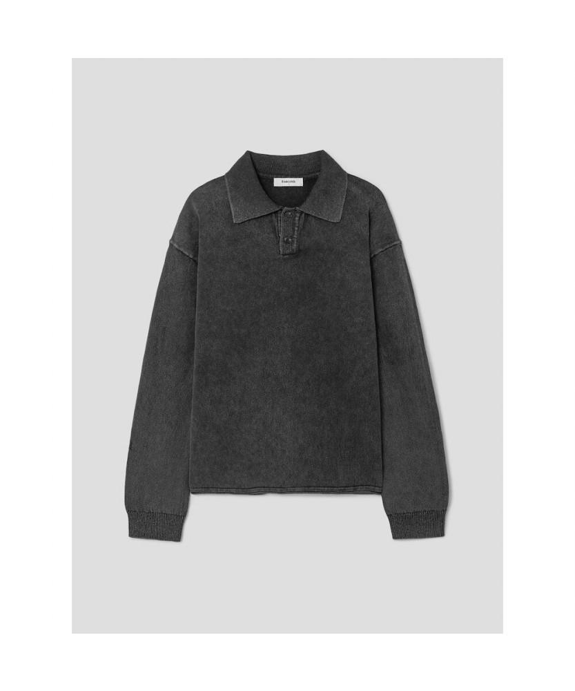 8SECONDS Garment Dyed Collared Neck Knit Ash