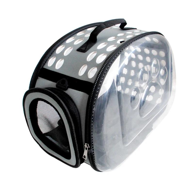 Tragbare faltbare Haustiertransporttasche Transparente Umhängetasche für Katzen und Hunde Kleine Haustier-Reise-Umhängetasche mit atmungsaktivem Netz