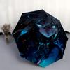 1pc Blue Eyed Warrior Automatic Opening and Closing Folding - A Good Choice for Gifts, Fashionable and Convenient Umbrella With Cute Cartoon Char
