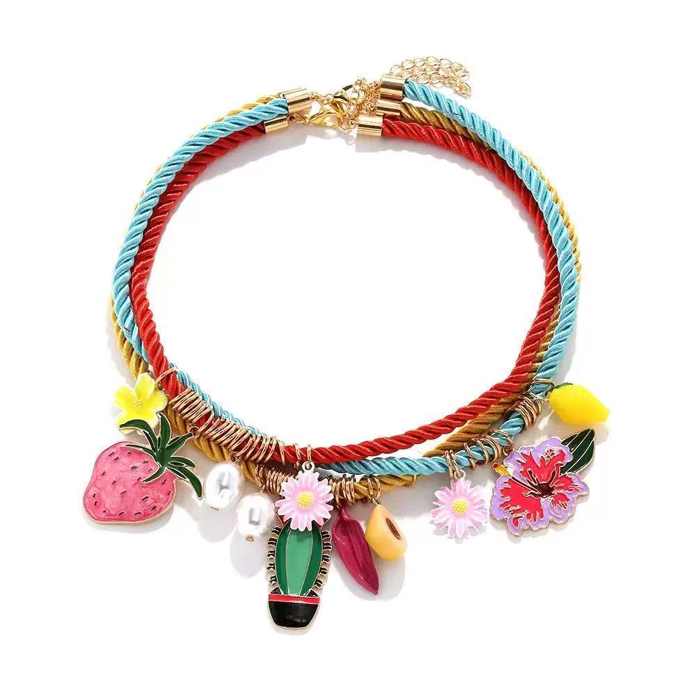 Exaggerated Statement Necklace For Women Bohemian Multicolor Stone Necklaces Big Discount Fashion Jewelry Clearance Sale