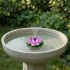 Solar Water Fountain Lotus Floating Bird Bath Powered with Interchangeable Nozzles for Garden Pond Patio Yard Decor