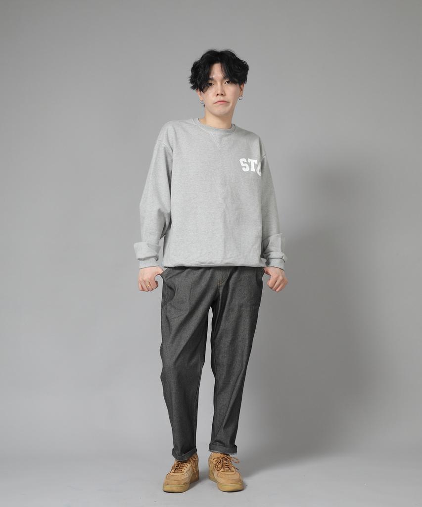 Seinteukeulu Bridgefill Elastic Waist Pants Bwd-324 Gray Black Denim Brs