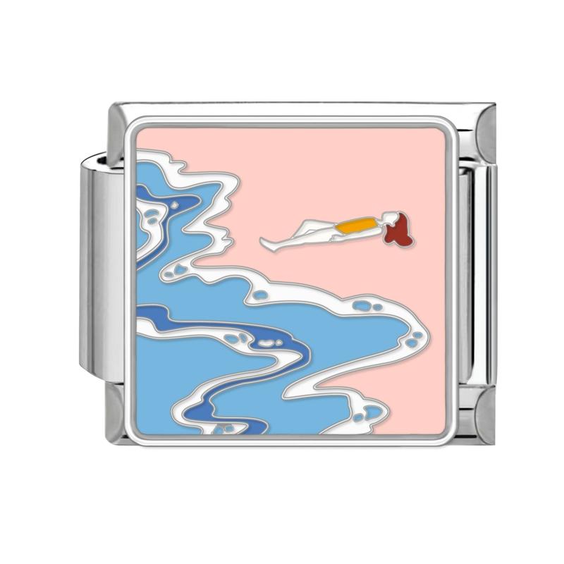 Blue Night Starry Sky Moon Star Cats Dog Heart Butterfly Italian Charm Links Fit 9mm Stainless Steel Bracelet Women DIY Making