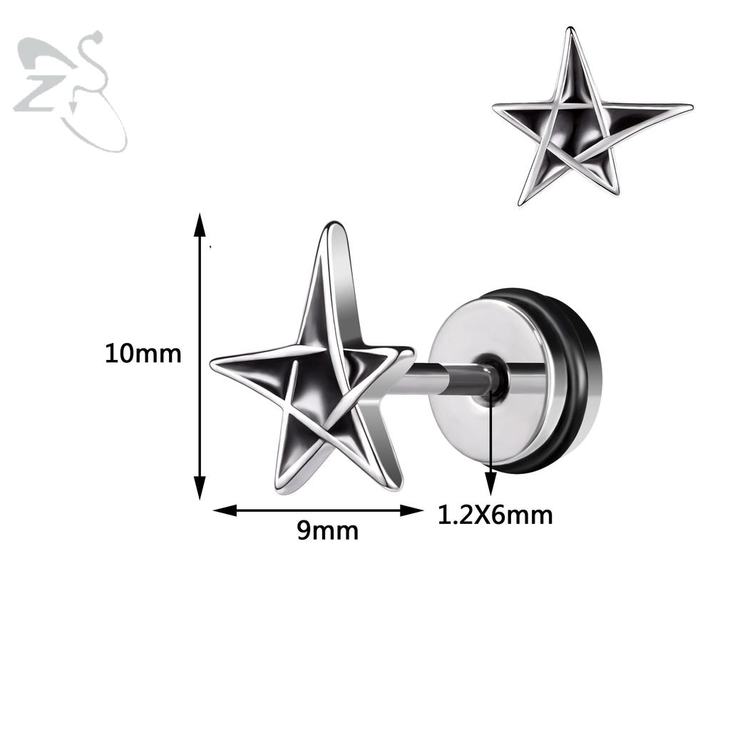 ZS 1PC 16G Cross Skeleton Finger Stainless Steel Stud Earring For Women Men Punk Rock Ear Conch Tragus Cartilag Helix Piercings