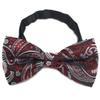 [CUFFSMANIA] Fliege, Ein-Klick-Verschluss, rot-silbernes Paisley-Muster