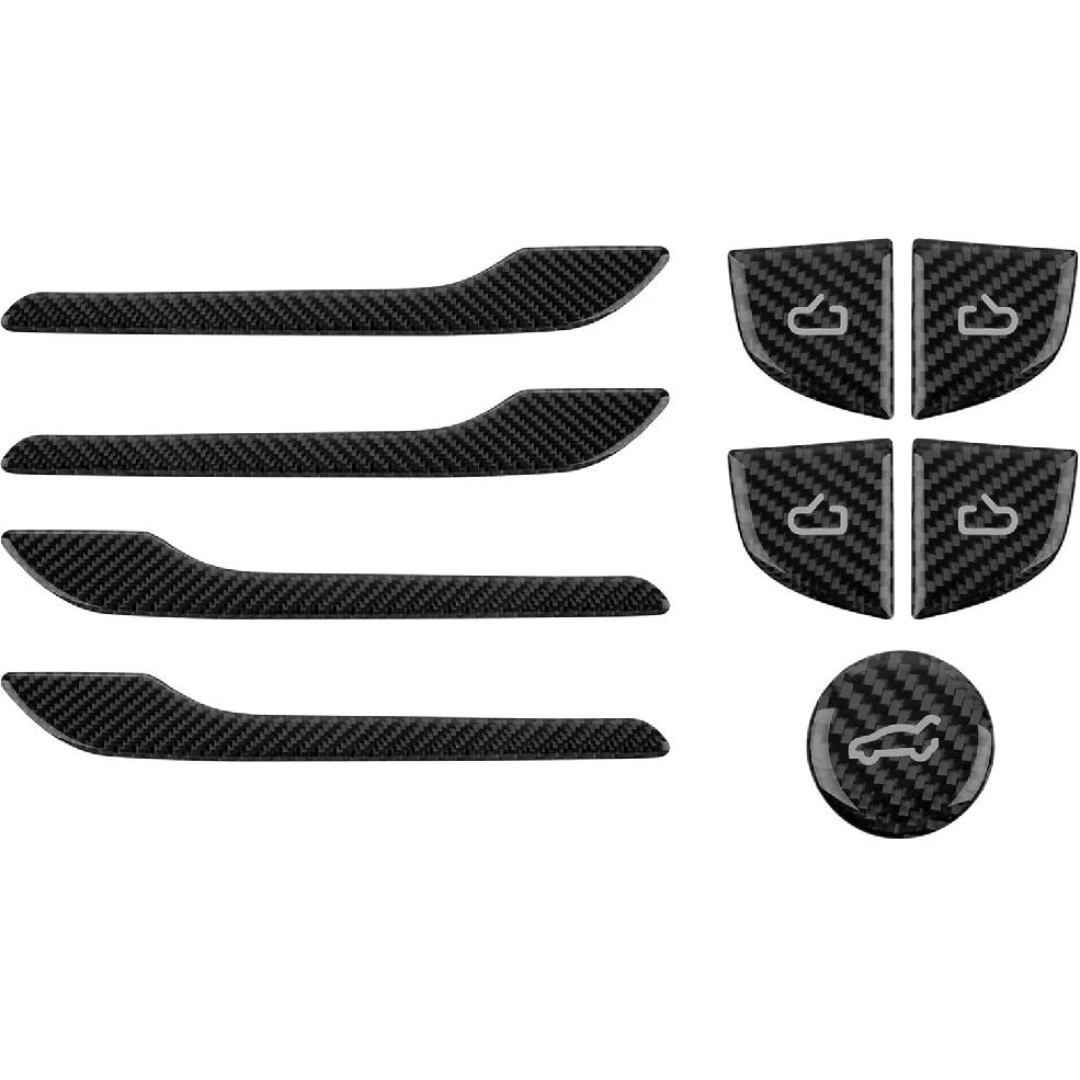 Frani Exterior Door Handle Covers/Interior Door Switch Covers/Trunk Button Cover 3Pcs Black Designed For Tesla Model 3 Highland 2024-2026/Model Y