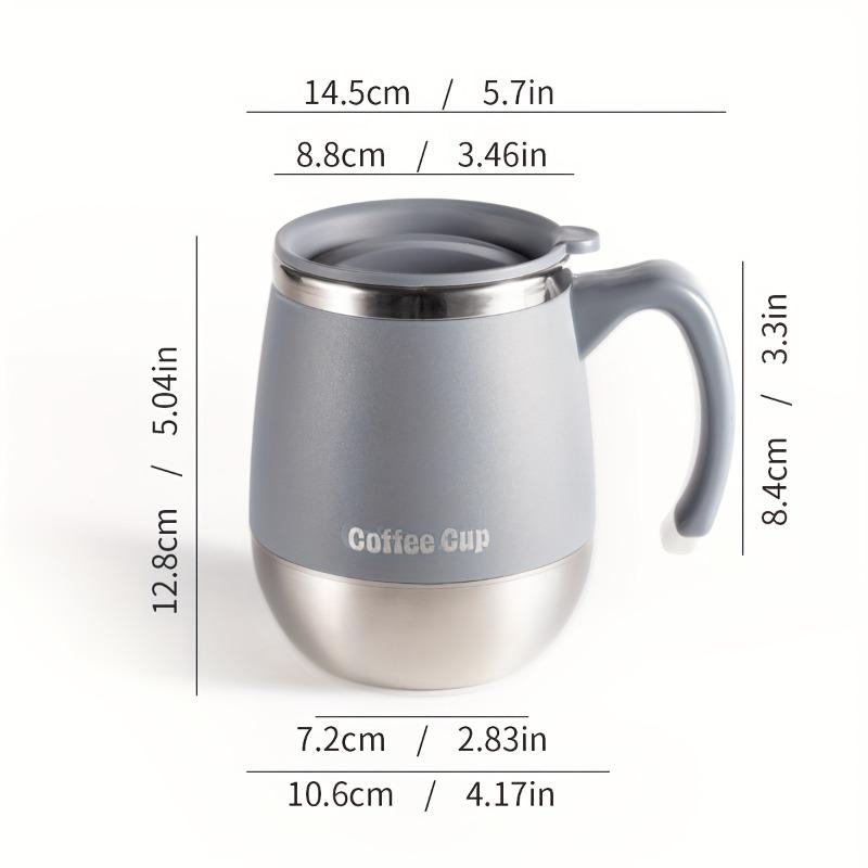 Cană de cafea din oțel inoxidabil cu izolație termică prin vid, 500 ml, cu capac, cană termică cu perete dublu pentru băuturi calde și reci - Cadou ideal pentru uz casnic