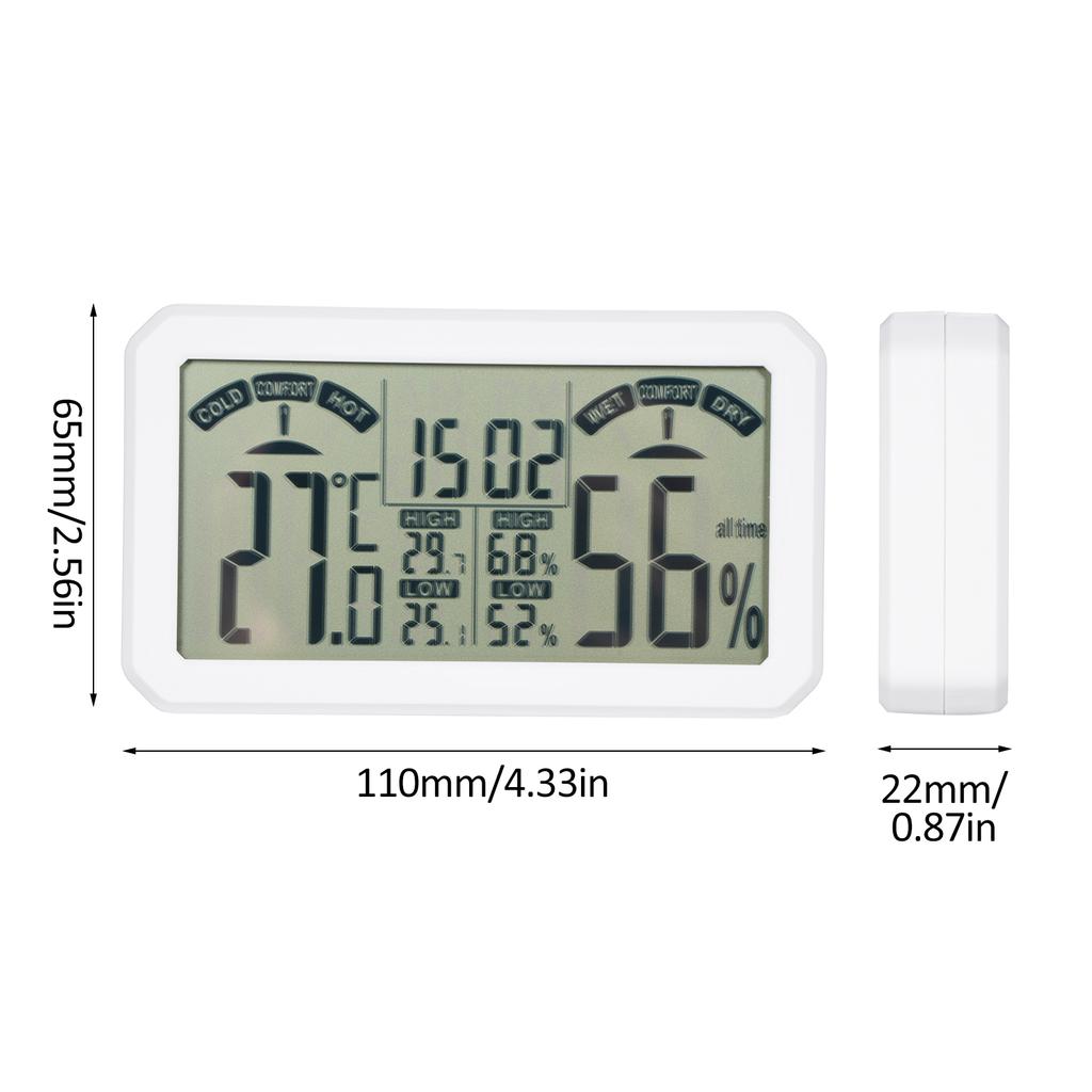HABOTEST   Digital Hygrometer and Thermometer Indoor Humidity Meter Room Temperature Sensor with Stand and Hole Temperature and Humidity Monitor Ga