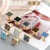 Handles Drawer Cabinet Furniture Kitchen Handles for Cabinet Knob Door Drawer Furniture Kitchen Knob Four-Leaf Clover Diamond