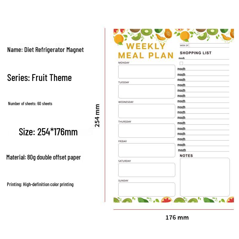 Magnetic Diet Planner: Tearable Fridge Notebook for Fitness & Meal Prep