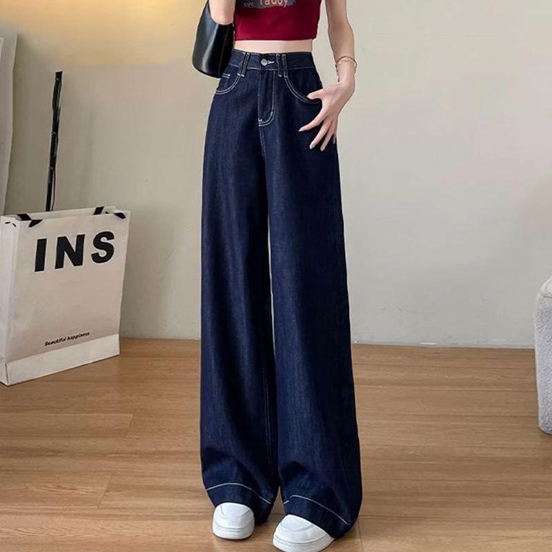 

Джинсовые брюки прямого кроя с высокой посадкой для женщин, свободные и широкие по длине 3XL