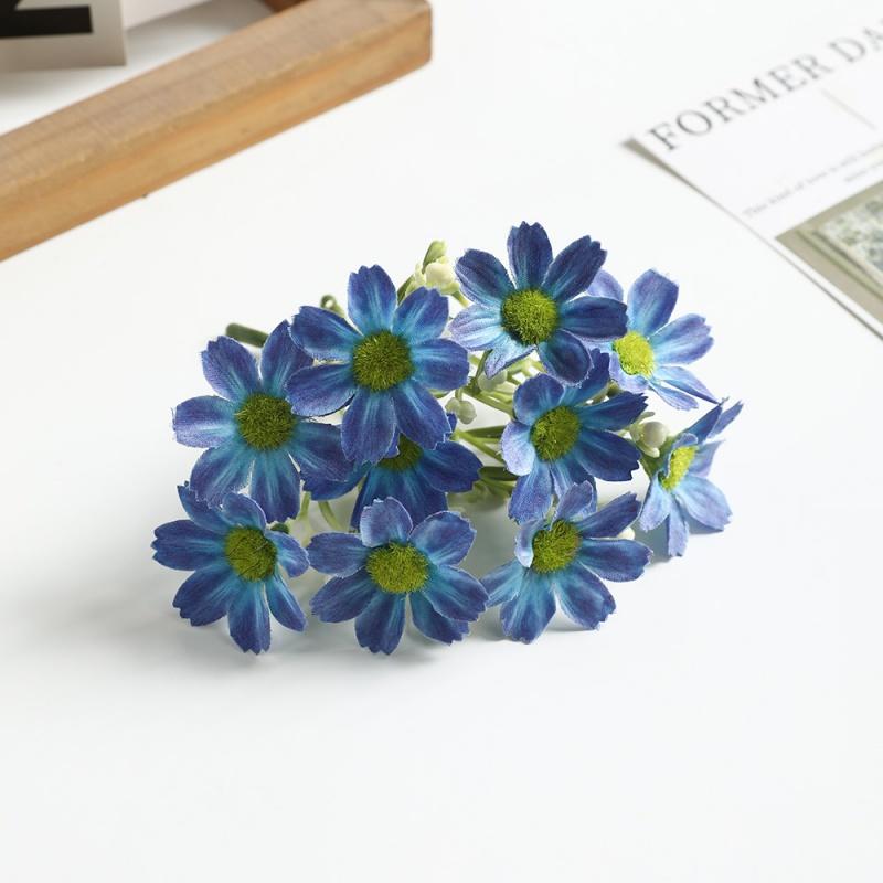 10Pcs 10cm Artificial Daisy Flower Head Fake Flower Home Room Decor Wedding Decoration DIY Garland Bouquet Christmas Accessories