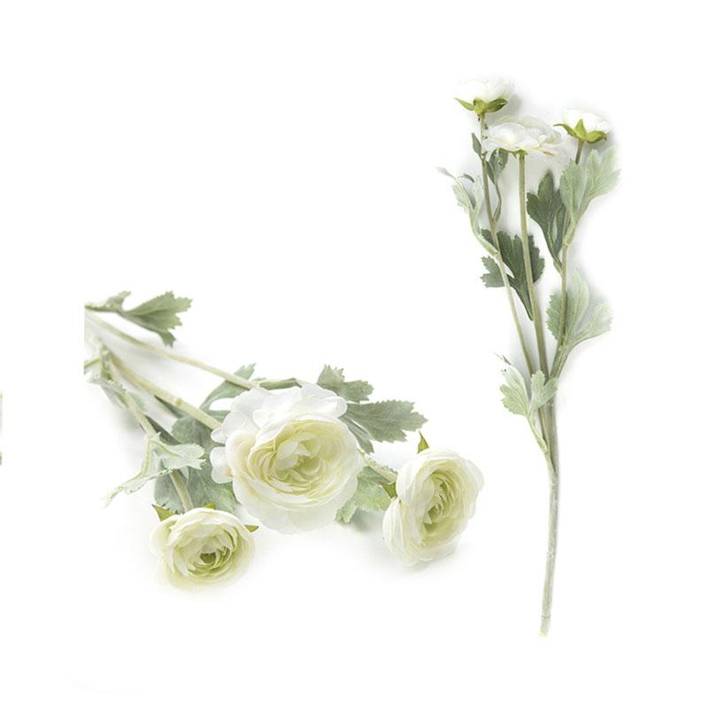 

British Ranunculus Simulation Flower Household Wedding Tabletop Vase Decoration Plush Fabric Artificial Peony Rose Bouquet 1pc белый