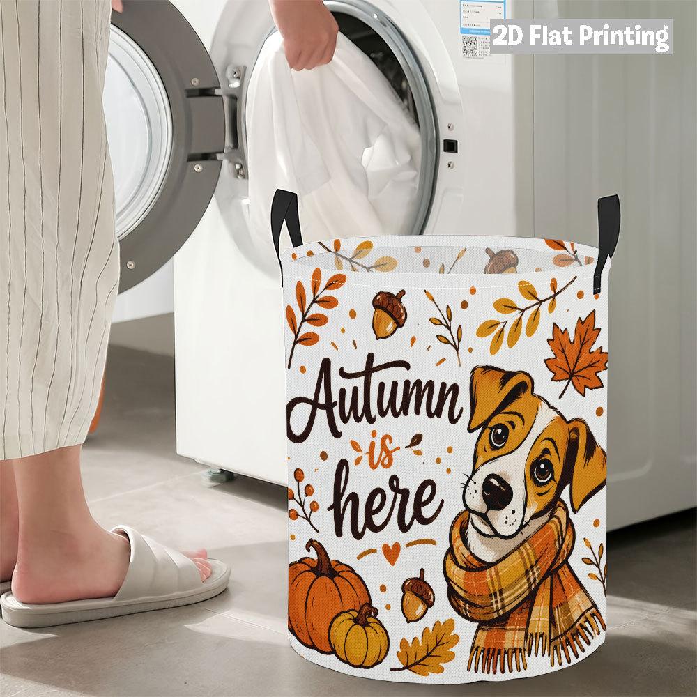 Collapsible Laundry Basket Large Round Waterproof Fabric Hamper Dirty Clothes Storage Bin Toy Organizer with Handles