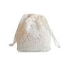 Clapoyis Drawstring Bag for Women, Small, Suitable for Kimono, Hakama, Graduations, Yukata, Formal Occasions, Weddings, and Special Occasions (Ivory)