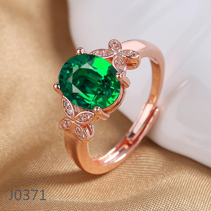 2026 18K Rose Gold-plated Pigeon Blood Ruby Ring Women's Light Luxury Diamond-set Engagement Ring Colored Open Index Finger Ring