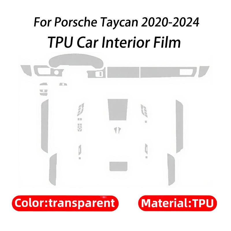 TPU-Schutzfolie für das Autoinnenraum von Porsche Taycan -2024 Auto-Mittelkonsole Navigationsbildschirm Kratzfestes Aufkleber-Dekor