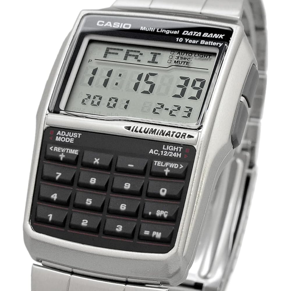 [Casio] CASIO DATA BANK Digital Watch DBC-32D-1A Men's Silver Metal Band Overseas Model [Parallel Import]