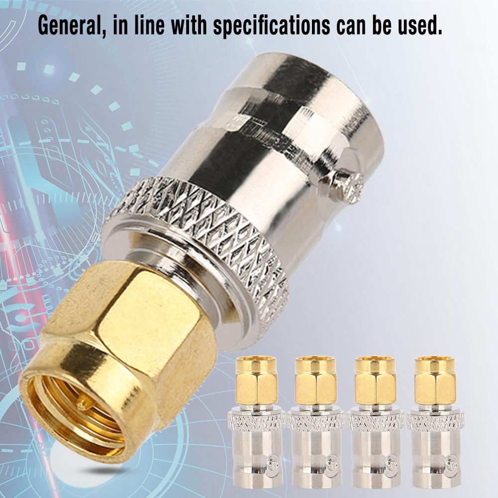 5PCS All Copper Radio Frequency Adapter SMA-BNC RF Adapter SMA Male Plug to BNC Female Jack