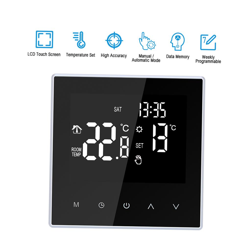 Smart Thermostat Digital Temperature Controller Weekly Circulation Programmable Electric Underfloor Heating with Large